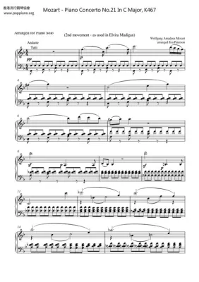 Piano Concerto No. 21 in C major - A vibrant allegro con brio movement punctuated by a hauntingly beautiful and wistful Andante movement.